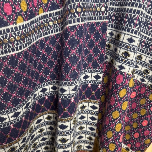 Anthropologie Angel of the North Patchwork Fringe Wrap Poncho Shawl One Size - Picture 7 of 14